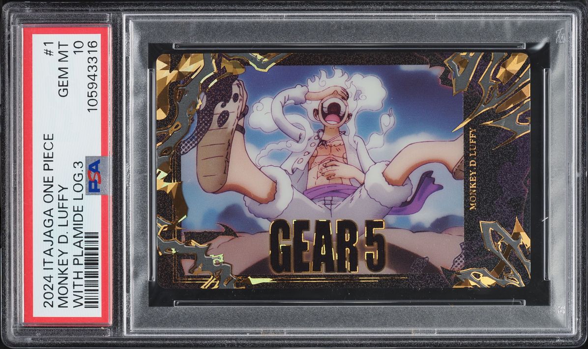 2024 One Piece Japanese Wafer Cards Itajaga With Plamide Log.3 Monkey D. Luffy #OP3-1 PSA 10