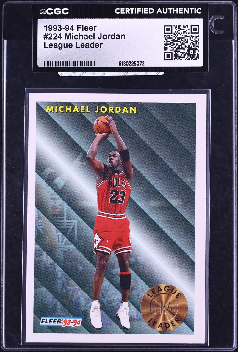1993 Fleer Basketball Michael Jordan LEAGUE LEADER #224 CGC AUTH