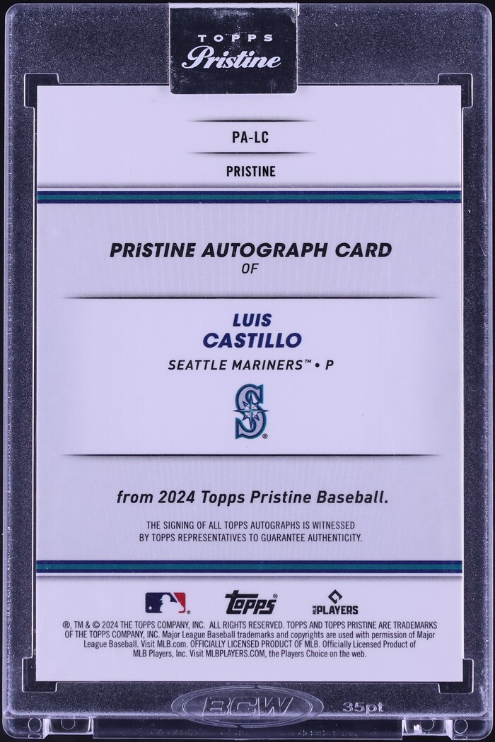 2024 Topps Pristine Gold Pristine Refractor Luis Castillo AUTO /50 #PA-LC