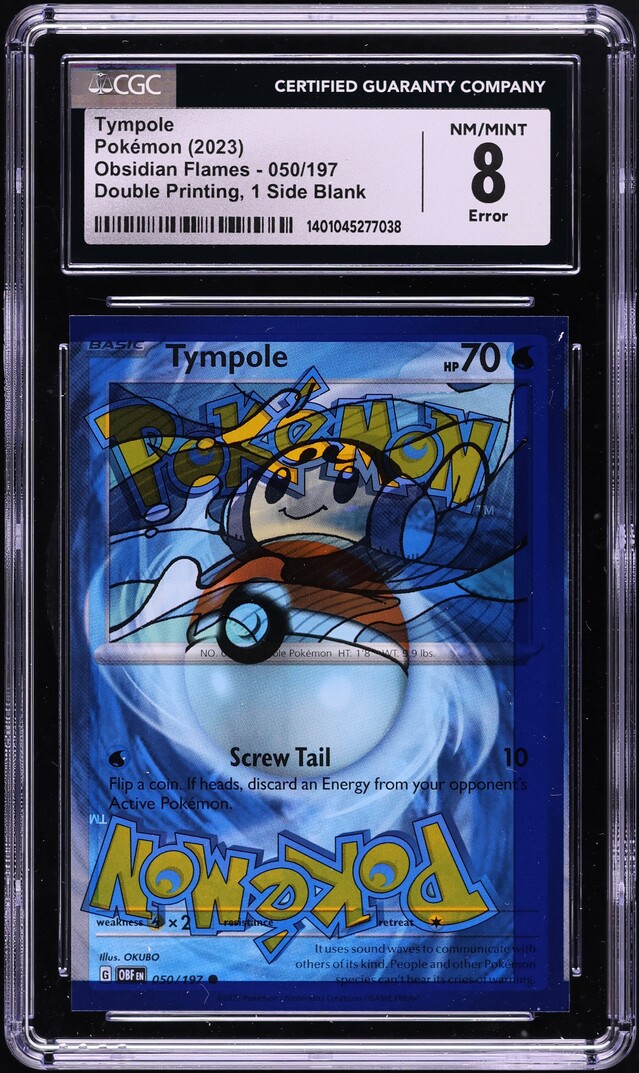 2023 Pokemon Scarlet & Violet Obsidian Flames Double Printing Error Tympole #050 CGC 8 NM-MT