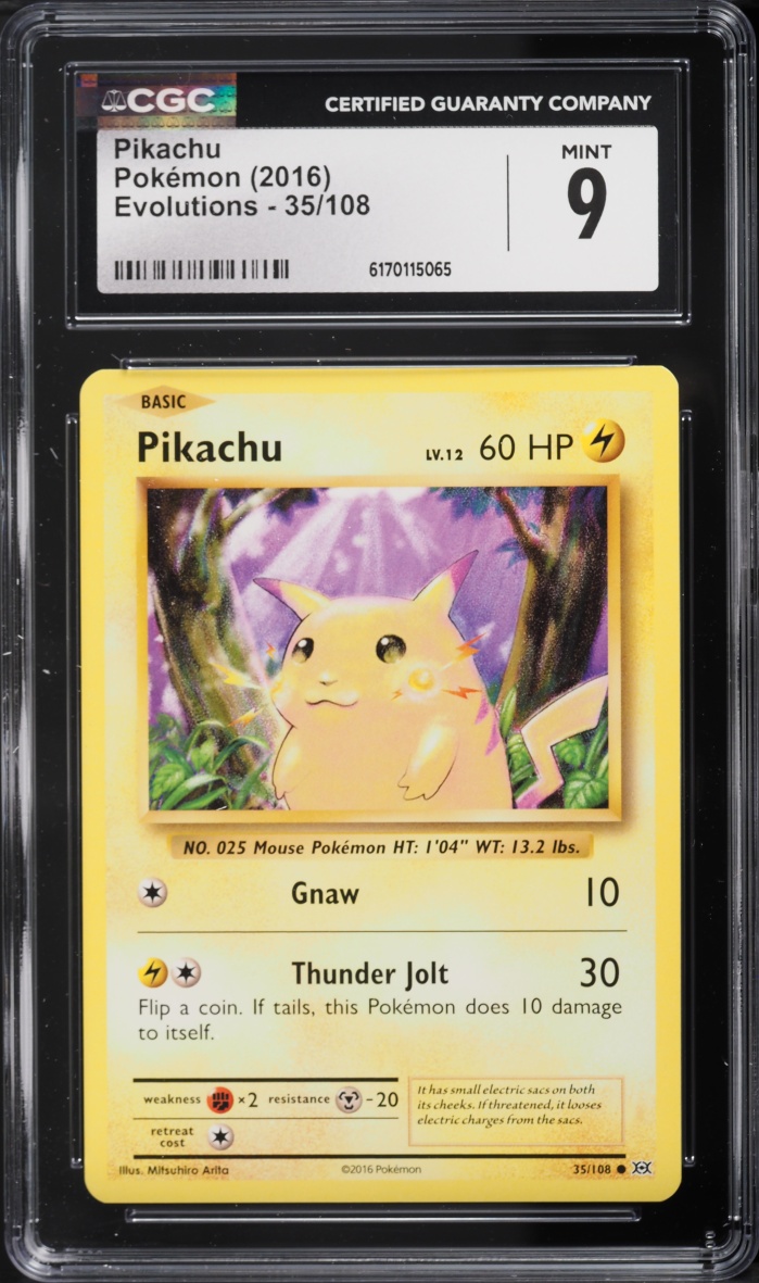 2016 Pokemon XY Evolutions Pikachu #35 CGC 9 MINT