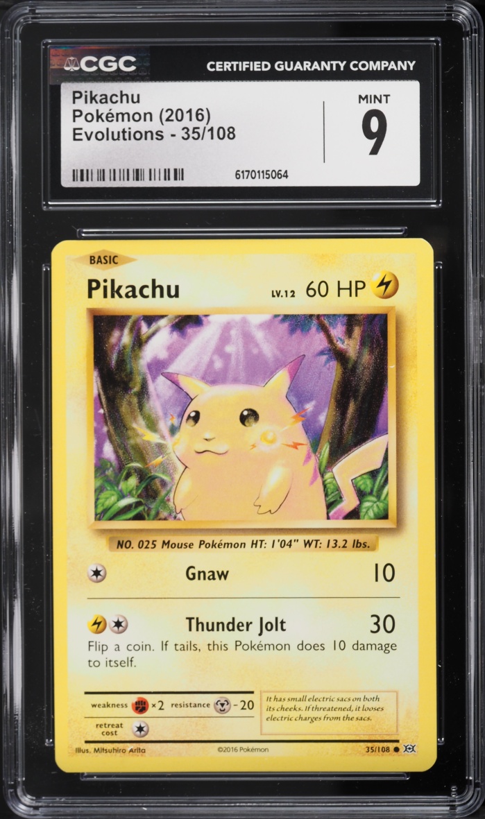 2016 Pokemon XY Evolutions Pikachu #35 CGC 9 MINT