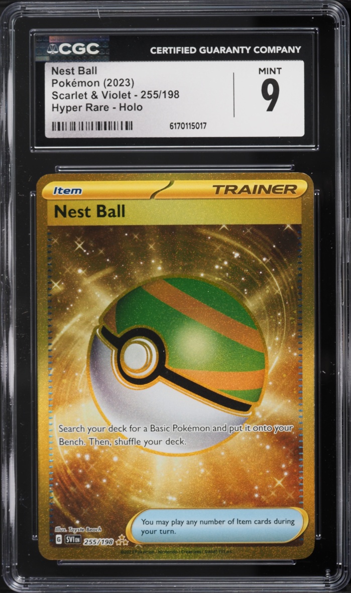 2023 Pokemon Scarlet & Violet Gold Rare Nest Ball #255 CGC 9 MINT