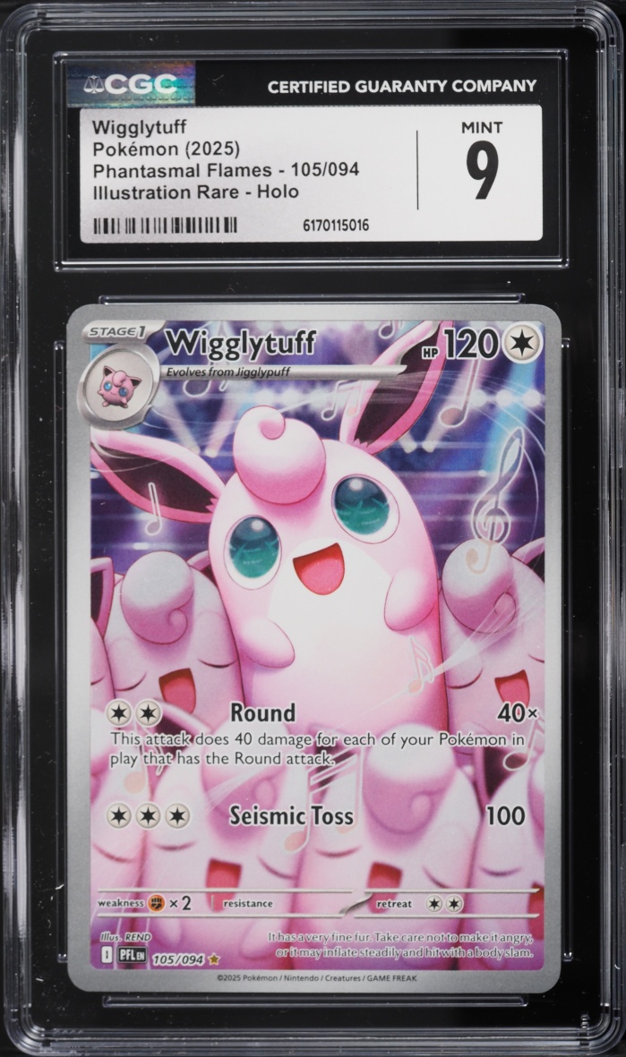 2025 Pokemon Mega Evolution Phantasmal Flames IR Wigglytuff #105 CGC 9 MINT