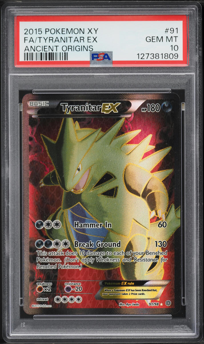 2015 Pokemon XY Ancient Origins Full Art Tyranitar EX #91 PSA 10 GEM MINT