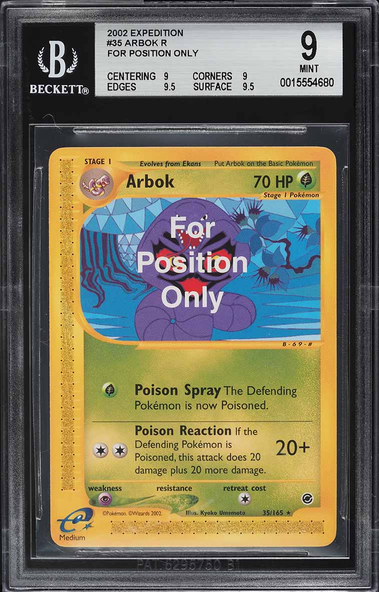 2002 Pokemon Expedition For Position Only Arbok #35 BGS 9 MINT