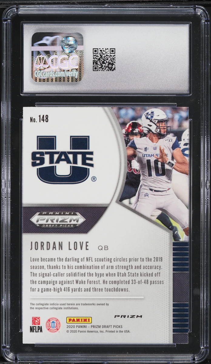 2020 Panini Prizm Draft Picks Purple Jordan Love ROOKIE #148 CGC 10 GEM MINT