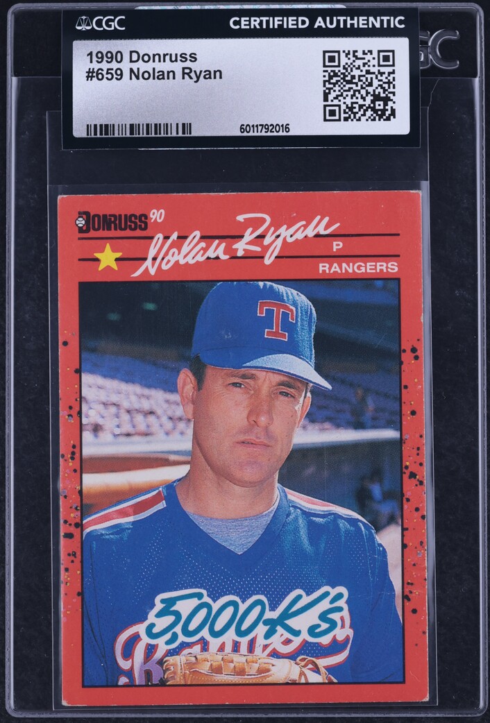 1990 Donruss Nolan Ryan #659 CGC AUTH on Fanatics Collect