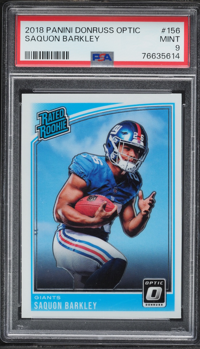 2018 Donruss Optic Saquon Barkley ROOKIE #156 PSA 9 MINT