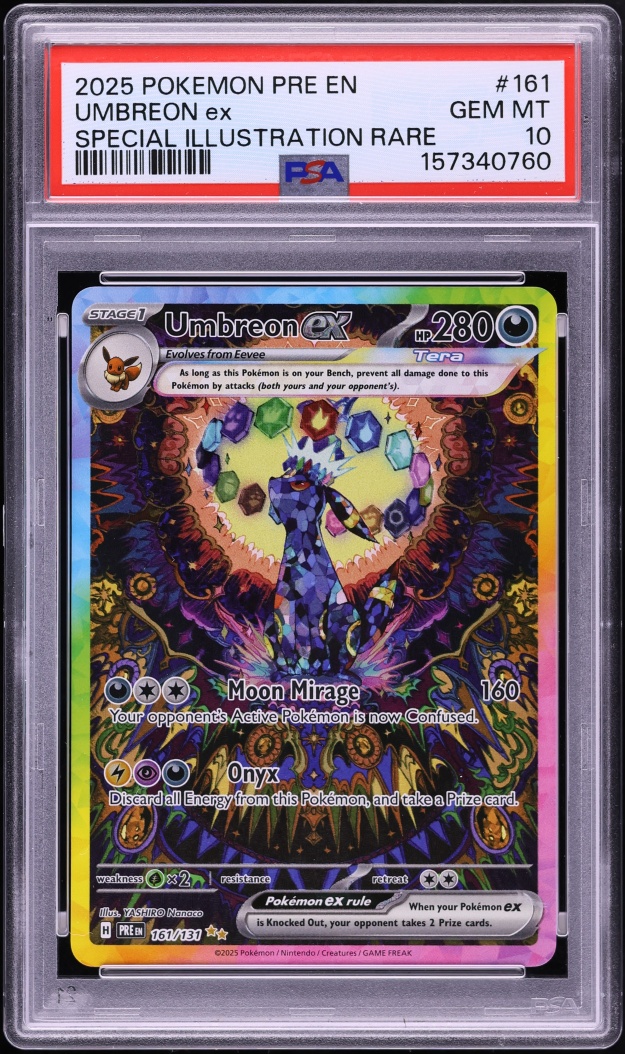 2025 Pokemon Scarlet & Violet Prismatic Evolutions SIR Umbreon ex #161 PSA 10 GEM MINT