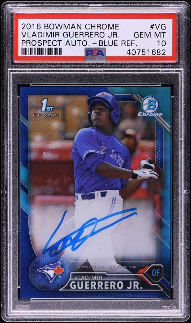 2016 Bowman Chrome Blue Refractor Vladimir Guerrero Jr. PROSPECT AUTO /150 PSA 10 GEM MINT