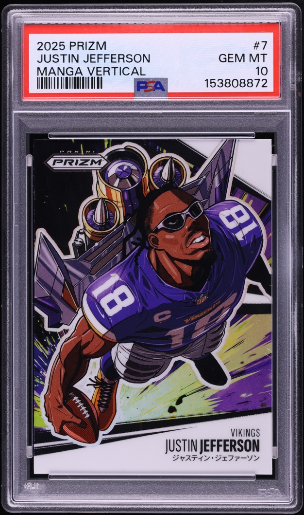 2025 Panini Prizm Manga Vertical Justin Jefferson #7 PSA 10 GEM MINT