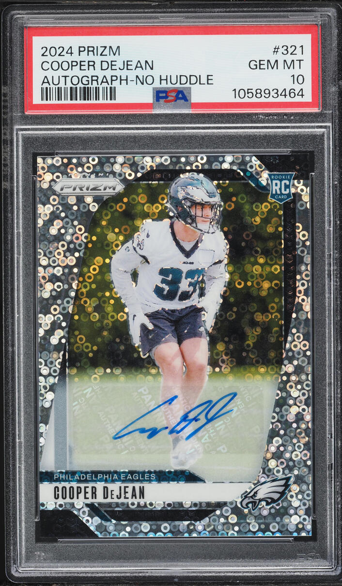 2024 Panini Prizm No Huddle Cooper DeJean ROOKIE AUTO #321 PSA 10 GEM MINT