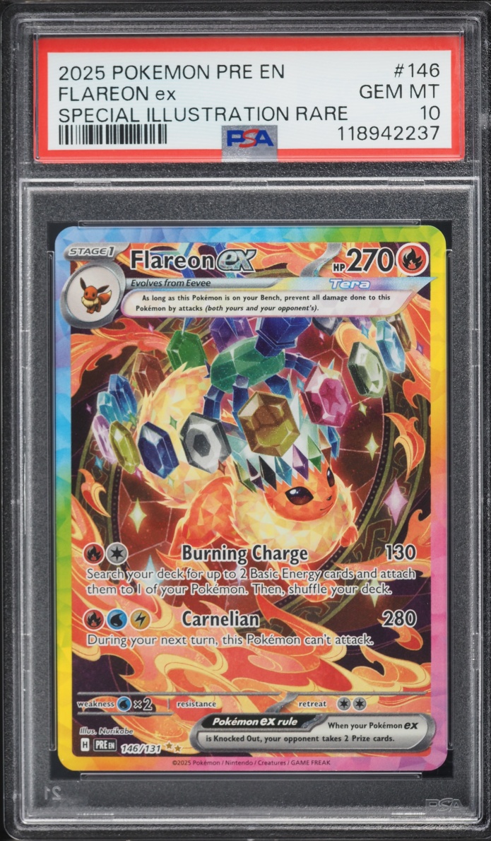 2025 Pokemon Scarlet & Violet Prismatic Evolutions SIR Flareon Ex #146 PSA 10 GEM MINT