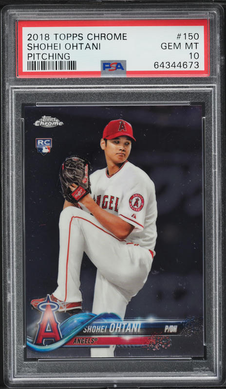 2018 Topps Chrome Refractor Shohei Ohtani ROOKIE #150 PSA 10