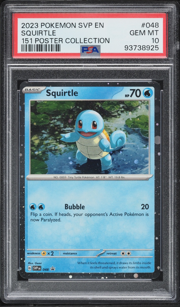 2023 Pokemon Scarlet & Violet Promo 151 Poster Collection Squirtle #48 PSA 10 GEM MINT
