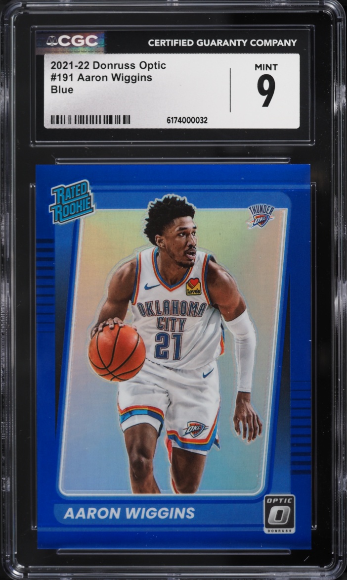 2021 Donruss Optic Blue Aaron Wiggins ROOKIE /59 #191 CGC 9 MINT
