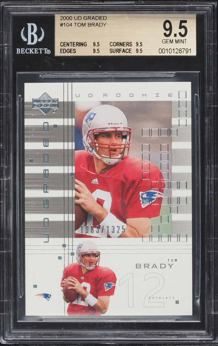 2000 Upper Deck Graded Tom Brady ROOKIE /1325 #104 BGS 9.5 GEM MINT