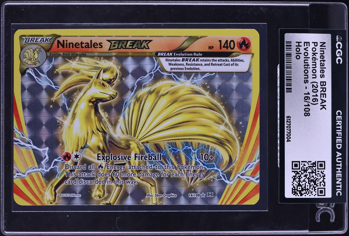 2016 Pokemon XY Evolutions Holo Ninetales BREAK #16 CGC AUTH