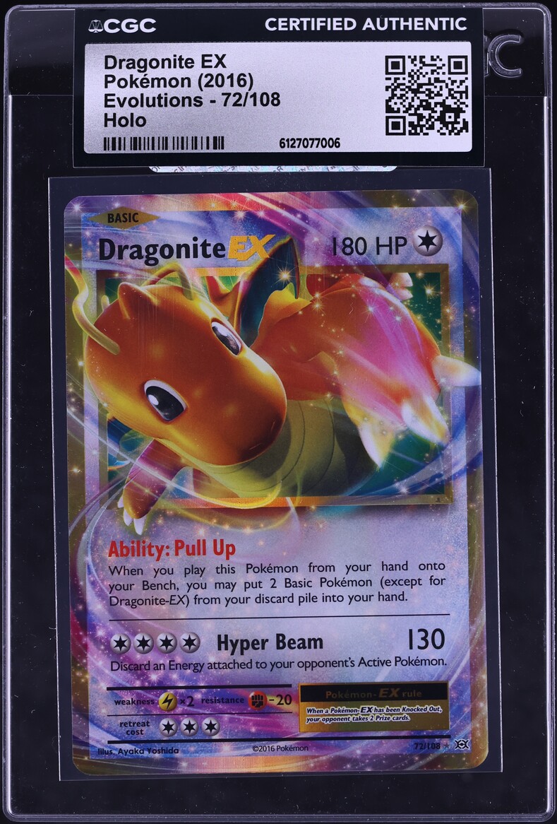 2016 Pokemon XY Evolutions Holo Dragonite EX #72 CGC AUTH