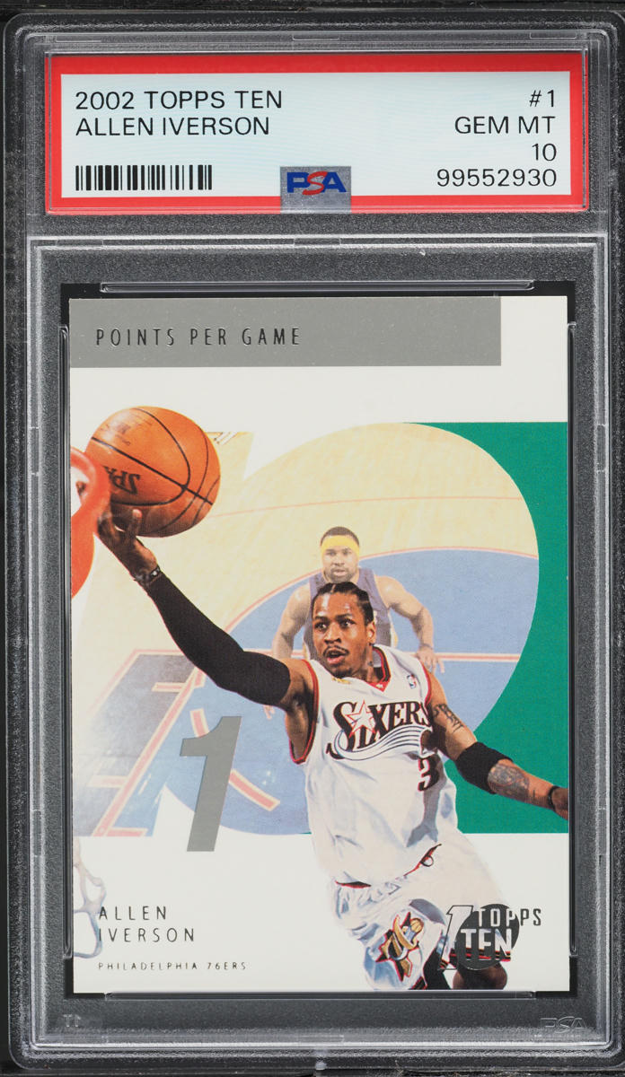 2002 Topps Ten Allen Iverson #1 PSA 10 GEM MINT