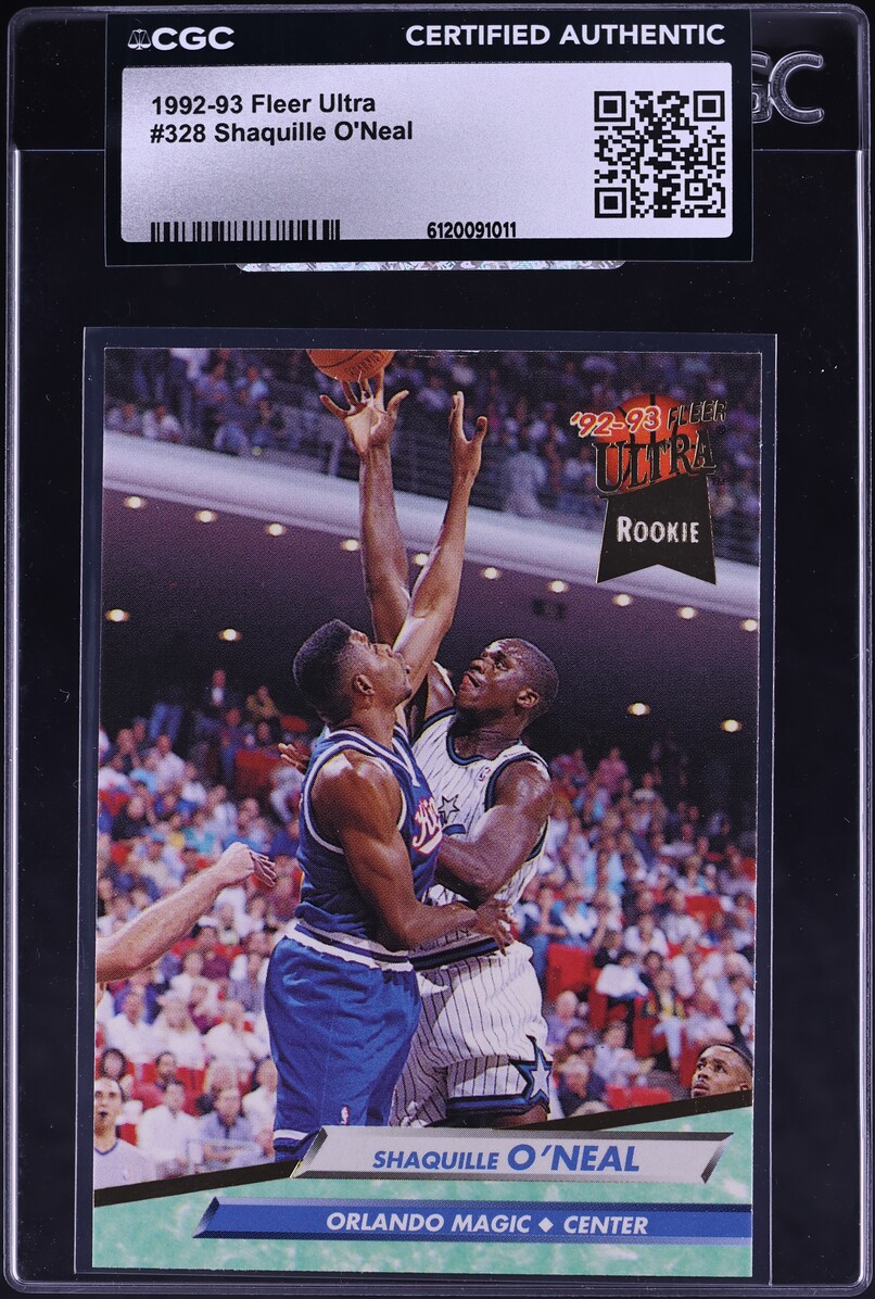 1992 Ultra Basketball Shaquille O'Neal ROOKIE #328 CGC AUTH