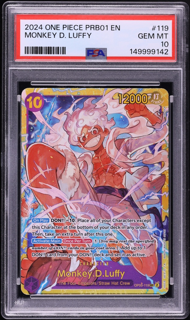 2024 One Piece Premium Booster The Best SEC Monkey D. Luffy #OP05-119 PSA 10 GEM MINT