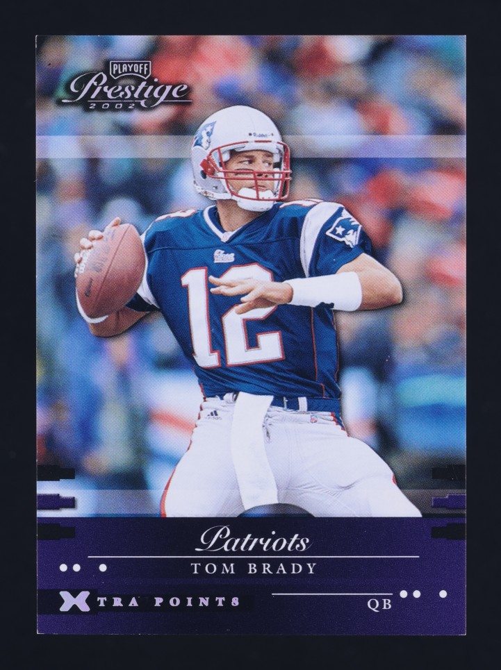 2002 Playoff Prestige Xtra Points Purple Tom Brady /150 #85 MBA AUTH