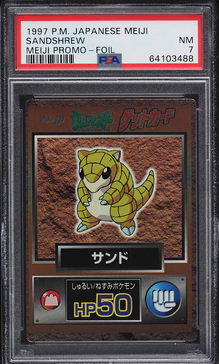 1997 Pokemon Japanese Meiji Promo Foil Sandshrew PSA 7 NRMT