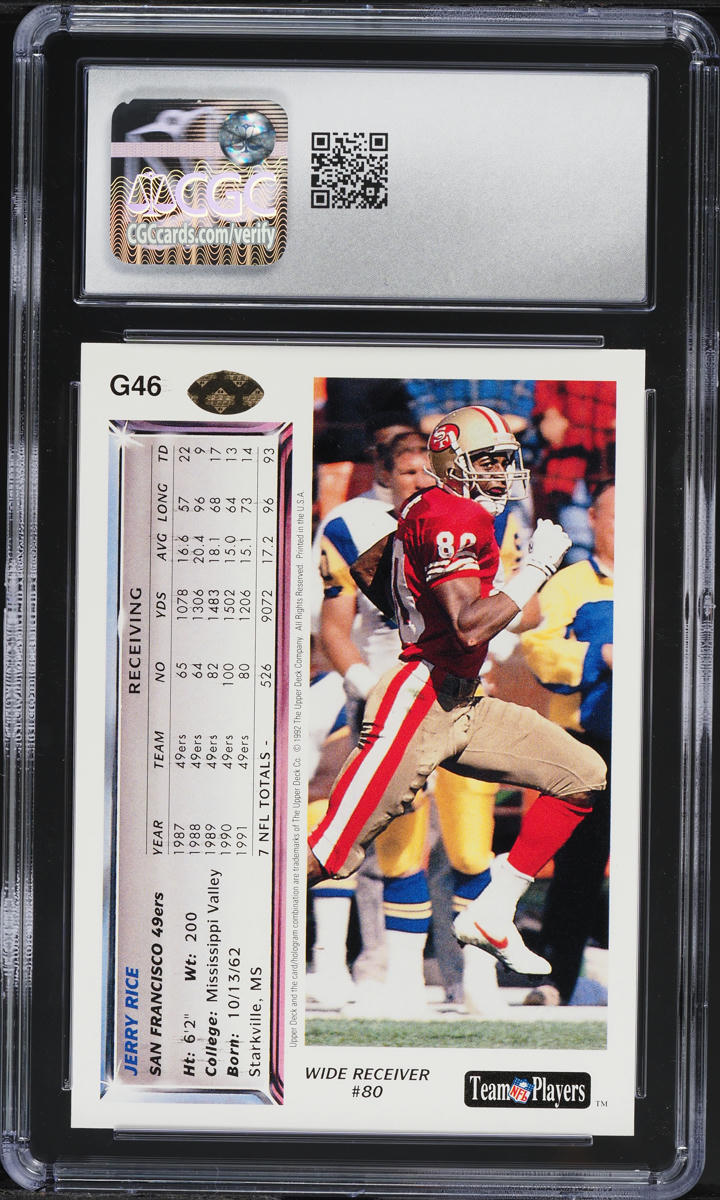 1992 Upper Deck Gold Jerry Rice #G46 CGC 10 GEM MINT