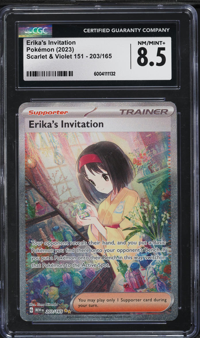 2023 Pokemon Scarlet & Violet 151 SIR Erika's Invitation #203 CGC 8.5 NM-MT+