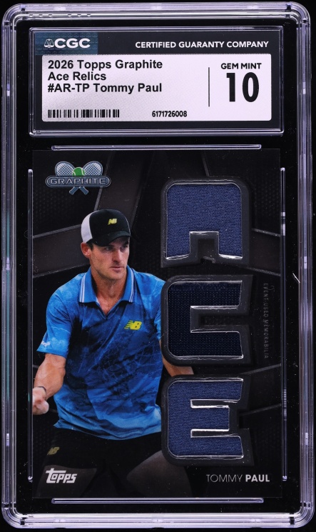 2026 Topps Graphite Ace Tommy Paul PATCH #AR-TP CGC 10 GEM MINT
