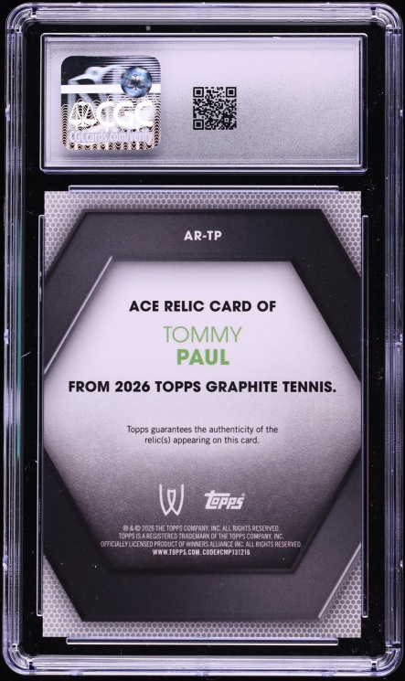 2026 Topps Graphite Ace Tommy Paul PATCH #AR-TP CGC 10 GEM MINT