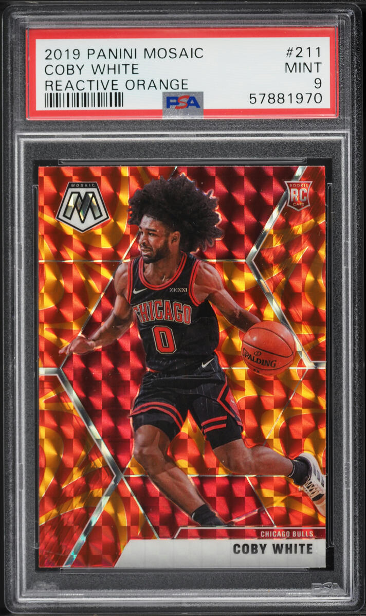2019 Panini Mosaic Reactive Orange Coby White ROOKIE #211 PSA 9 MINT