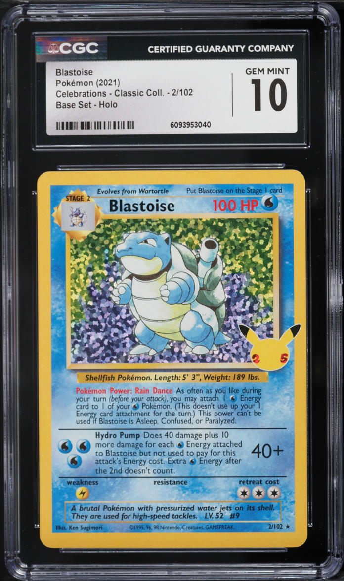 2021 Pokemon Sword & Shield Celebrations Classic Collection Holo Blastoise #2 CGC 10 GEM MINT