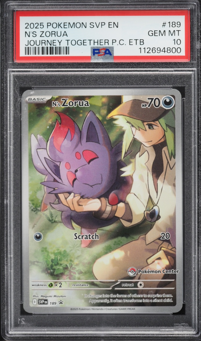 2025 Pokemon Scarlet & Violet Promo Journey Together Center Full Art N's Zorua #189 PSA 10 GEM