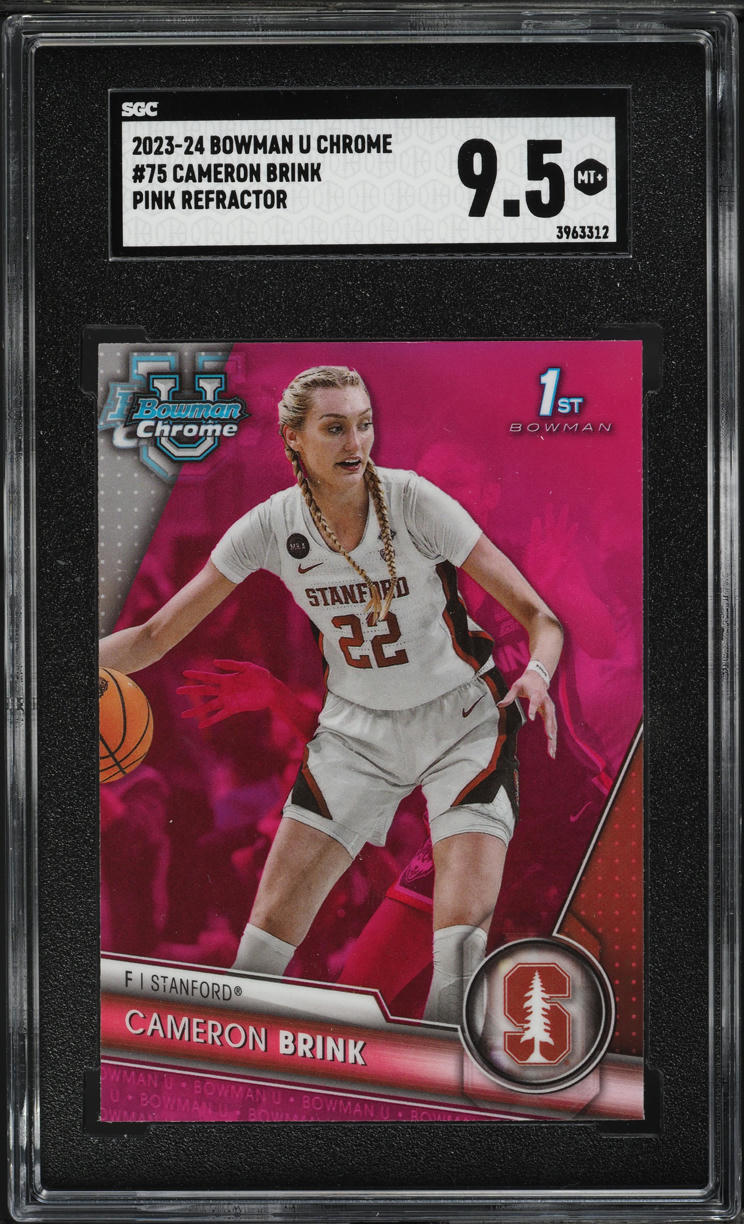 2023 Bowman Chrome U Pink Refractor Cameron Brink ROOKIE #75 SGC 9.5 MINT+