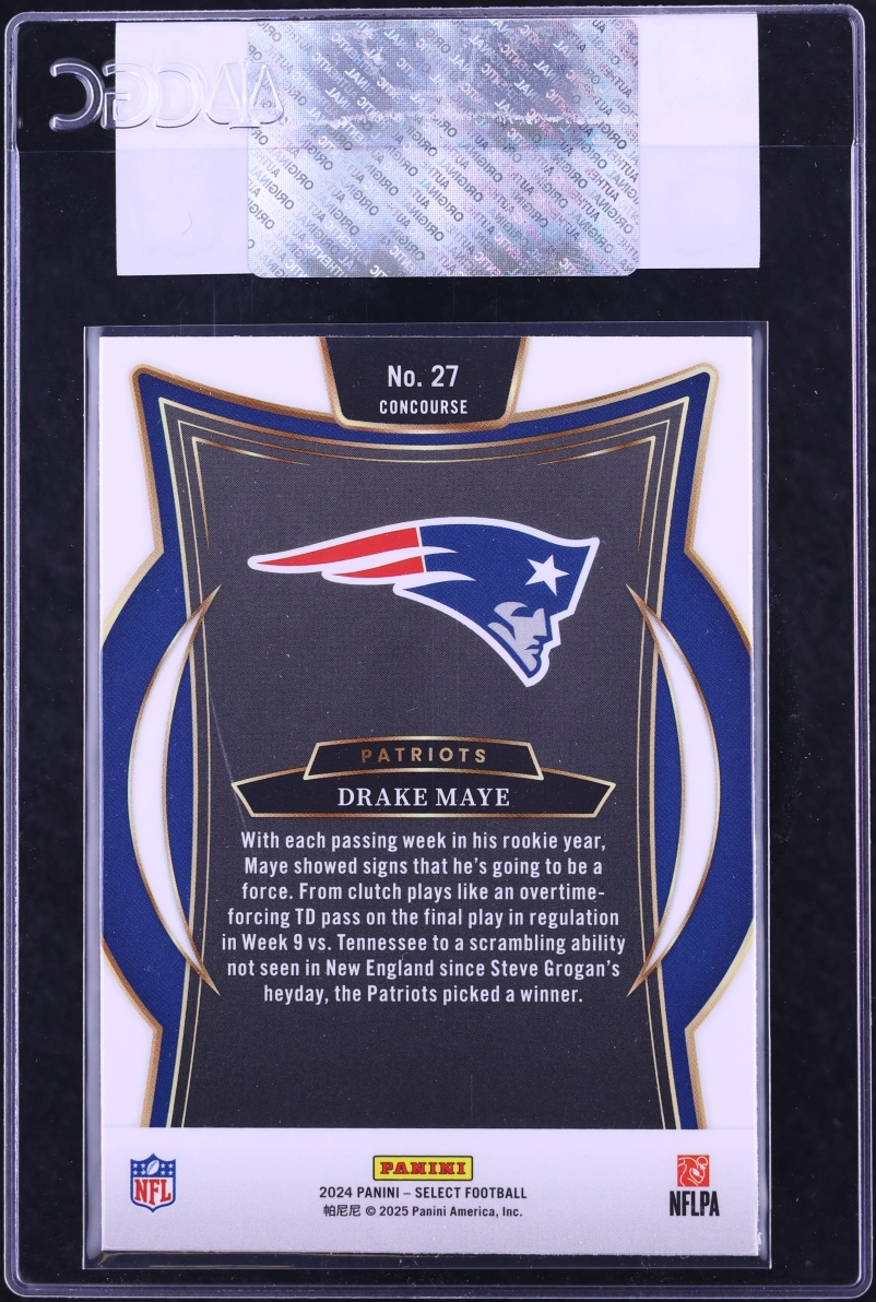 2024 Select Concourse Drake Maye ROOKIE #27 CGC AUTH