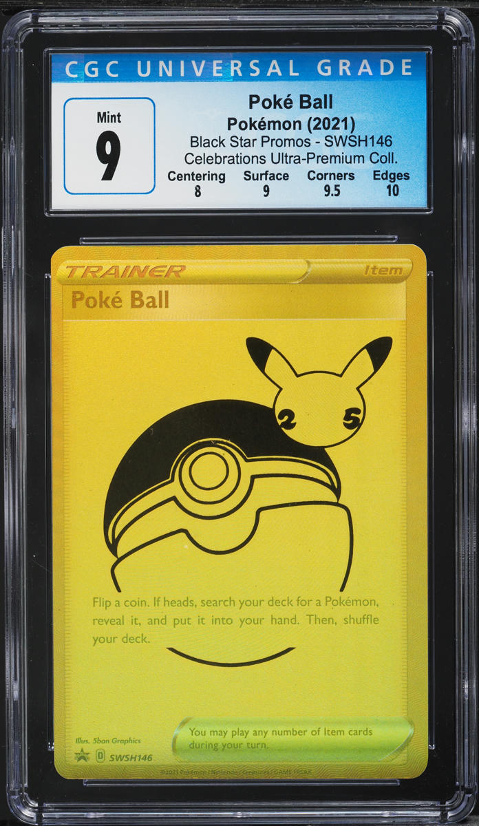 2021 Pokemon Sword & Shield Promo Celebrations Ultra Premium Poke Ball #SWSH146 CGC 9 MINT