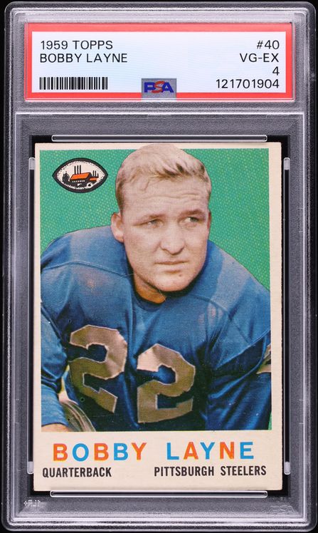 1959 Topps Football Bobby Layne #40 PSA 4 VGEX