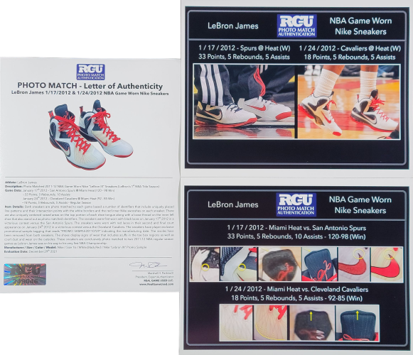 2011-12 LeBron James Game Worn Photo-Matched Sneakers - RGU LOA