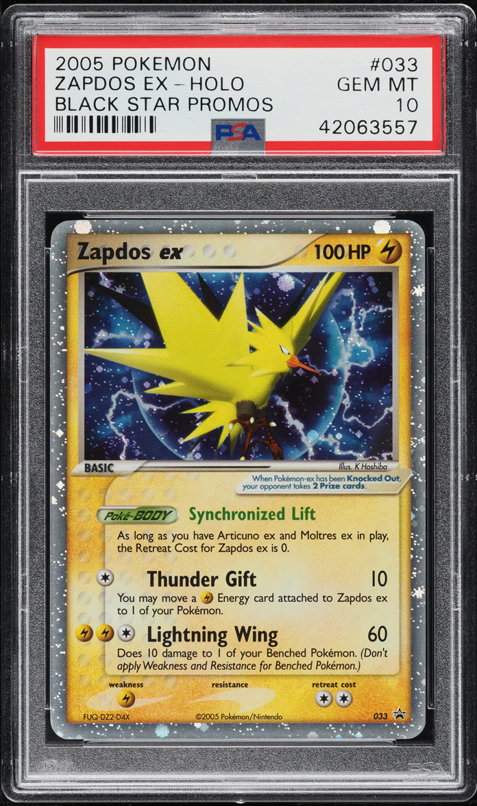 2005 Pokemon Black Star Promo Holo Zapdos ex #33 PSA 10 GEM MINT