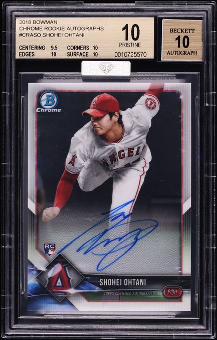 2018 Bowman Chrome Shohei Ohtani ROOKIE AUTO #CRA-SO MBA BGS 10 PRISTINE