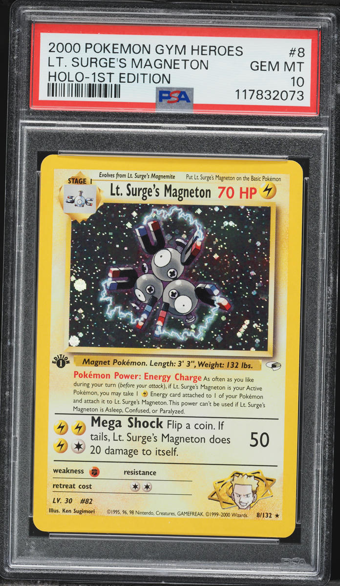 2000 Pokemon Gym Heroes 1st Edition Holo Lt. Surge's Magneton #8 PSA 10 GEM MINT