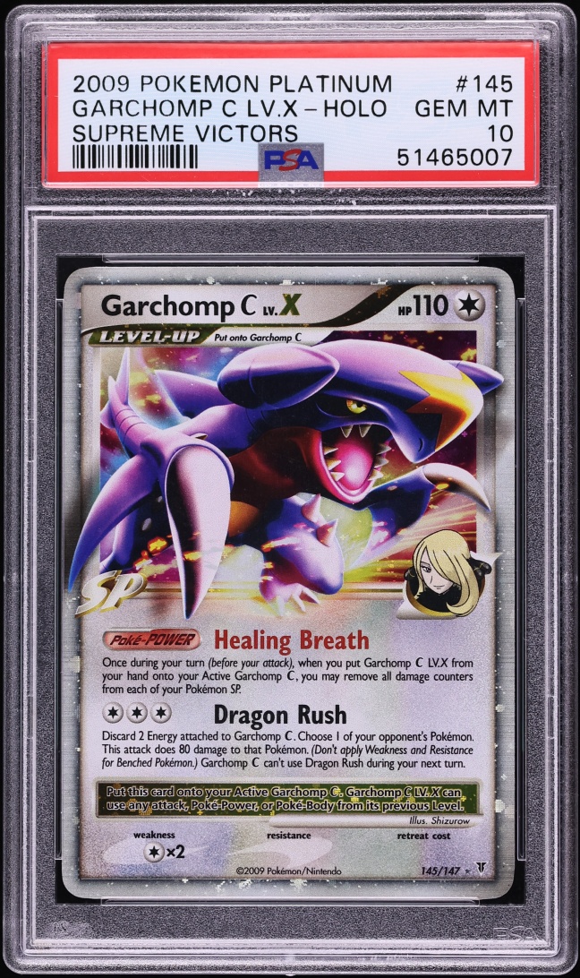 2009 Pokemon Platinum Supreme Victors Holo Garchomp C LV.X #145 PSA 10 GEM MINT