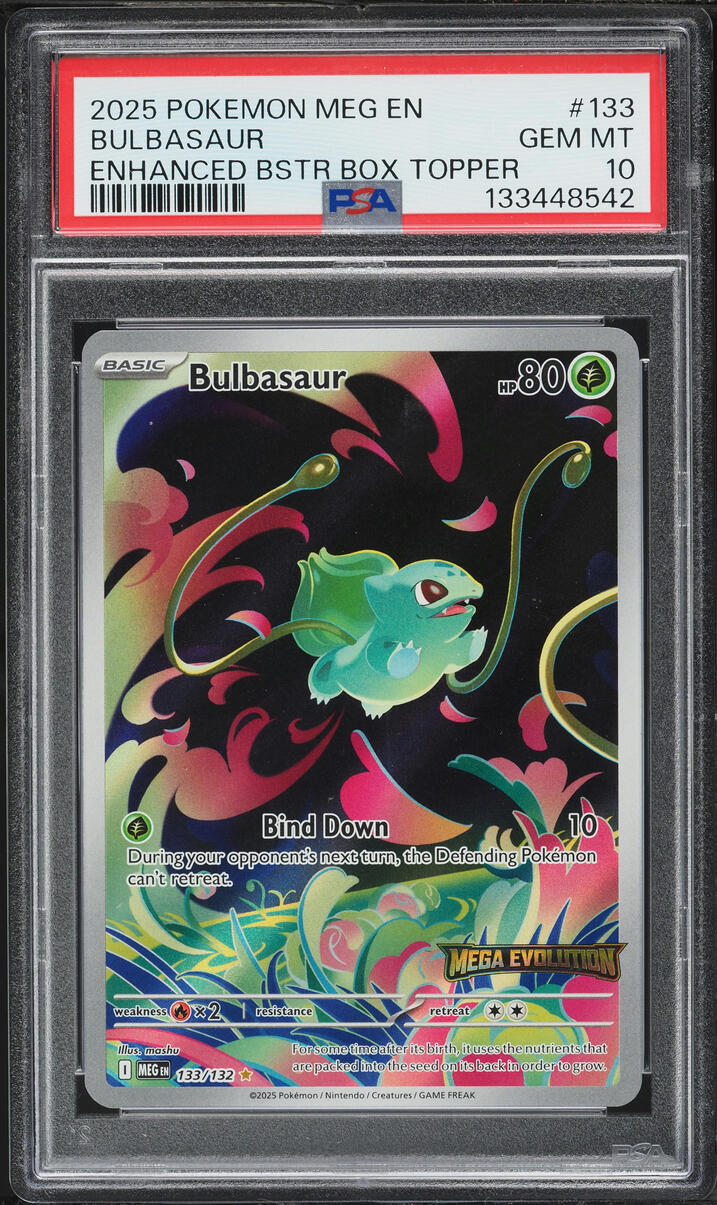 2025 Pokemon Mega Evolution Enhanced Booster Display Box IR Bulbasaur #133 PSA 10 GEM MINT