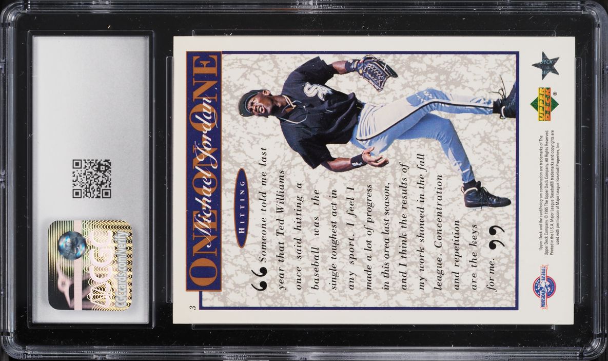 1995 Upper Deck Minors One On One Hitting Michael Jordan ROOKIE #3 CGC 9 MINT