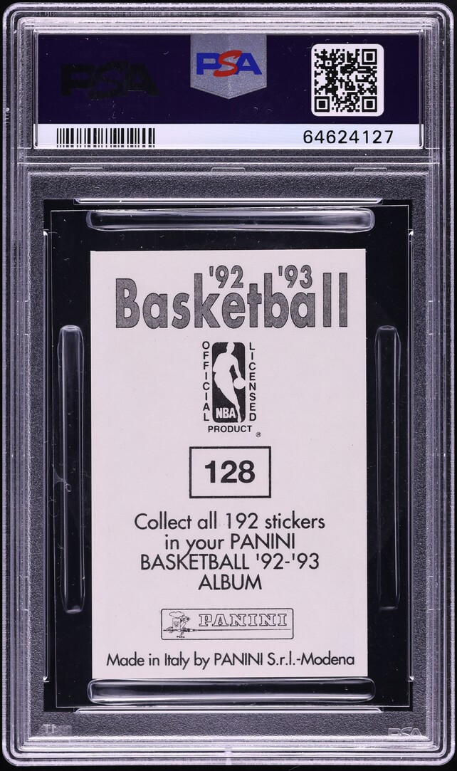 1992 Panini Sticker Michael Jordan #128 PSA 10 GEM MINT