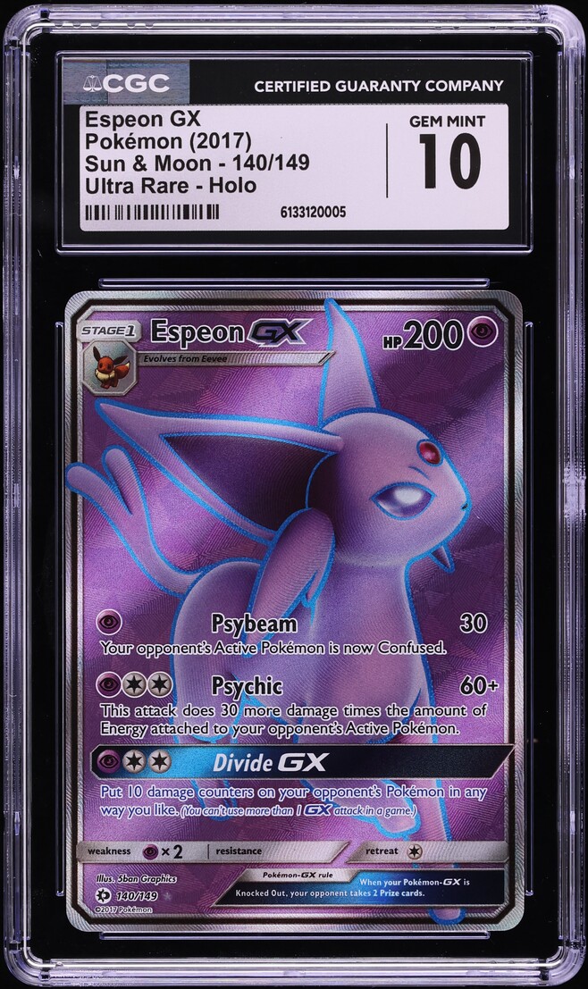 2017 Pokemon Sun & Moon Full Art Espeon GX #140 CGC 10 GEM MINT