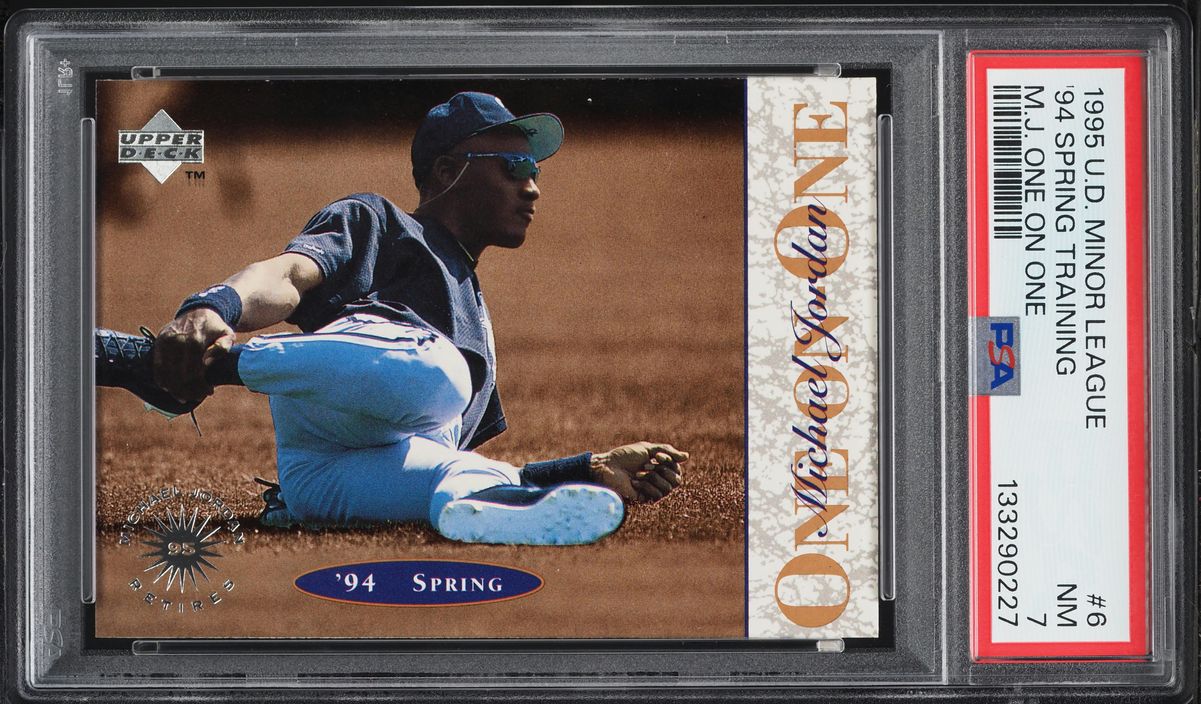 1995 Upper Deck Minor League One On One Michael Jordan #6 PSA 7 NRMT